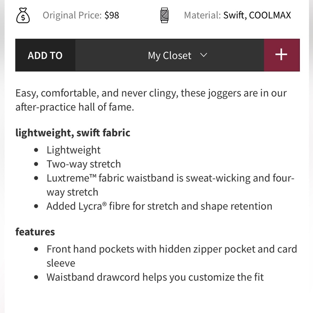 Lululemon Dance Studio Mid-Rise Lined Jogger - Picture 6 of 12